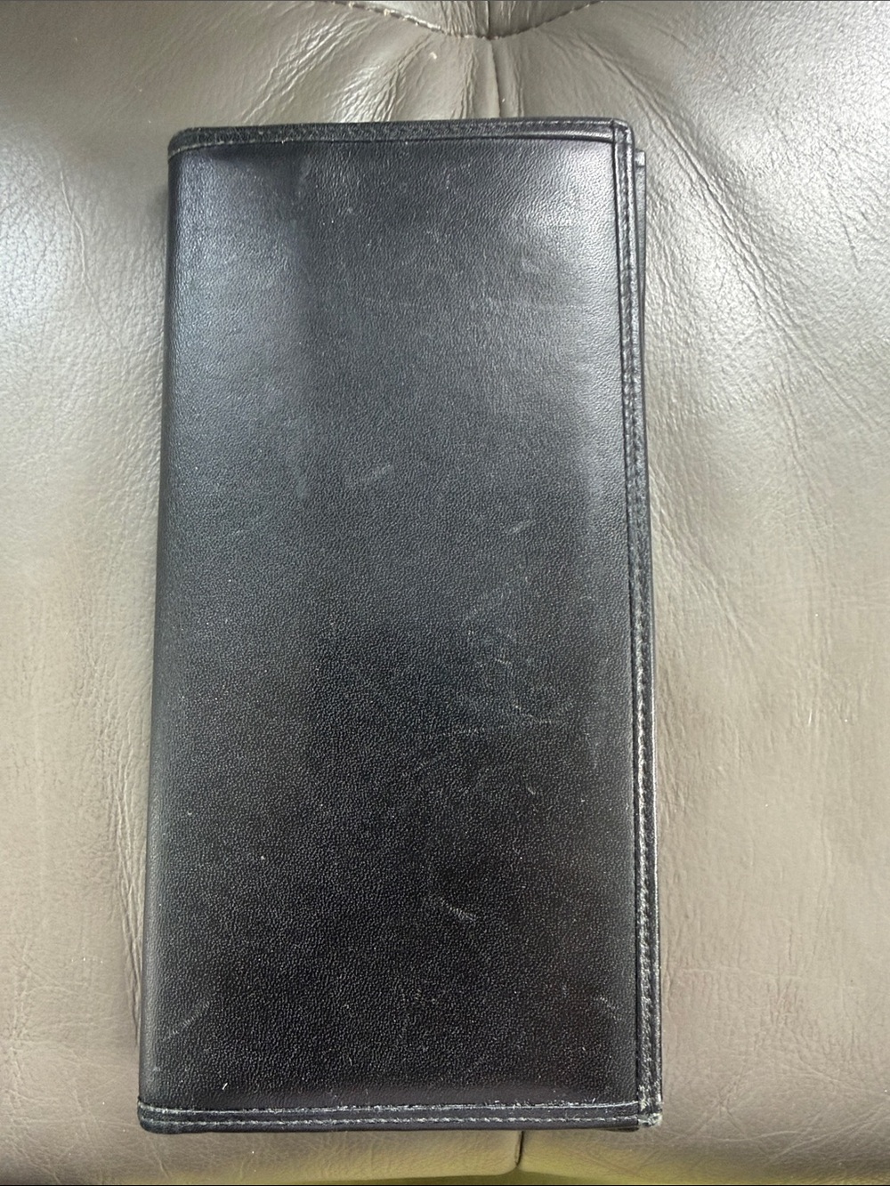 Burberry Black Leather Wallet with Gray Check Trim with COA - Picture 4 of 4